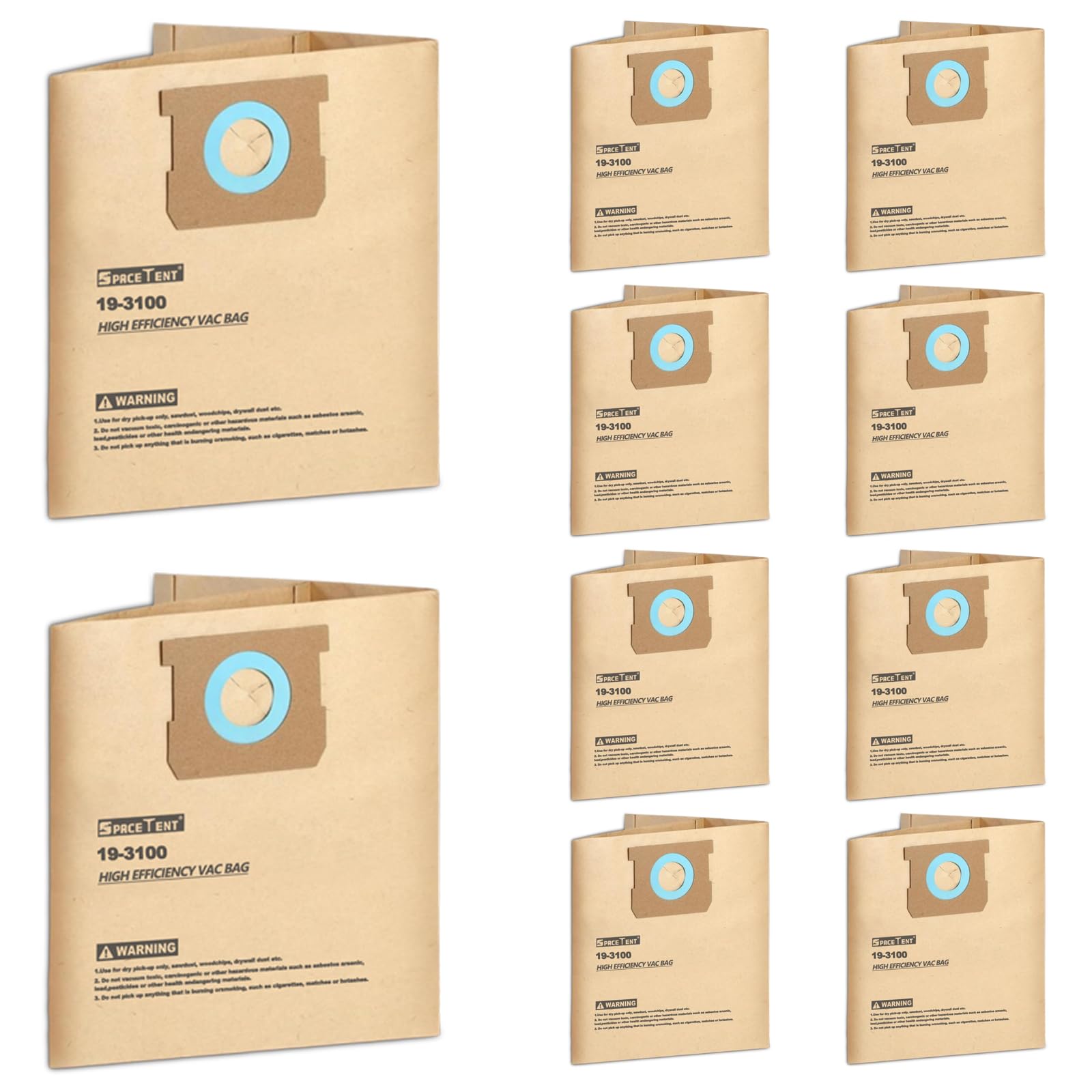 SpaceTent 19-3100 vacuum bags pack for Stanley vacuums; easy disposal and replacement.