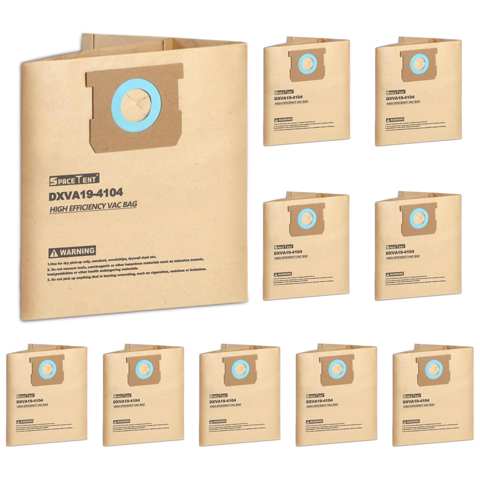 SpaceTent dxva19-4104 filter bags for DeWalt vacuums improve fine dust filtration