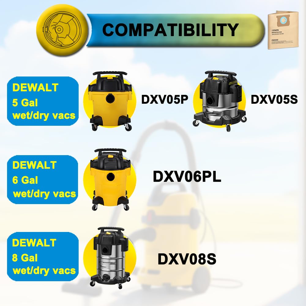 SpaceTent dxva19-4104 bags compatible with 5-8 gallon vacuums for drywall dust