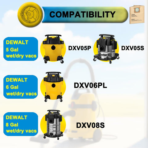 SpaceTent dxva19-4104 bags compatible with 5-8 gallon vacuums for drywall dust