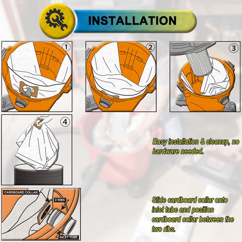 SpaceTent rubber seal collar design minimizes leaks during bag changes