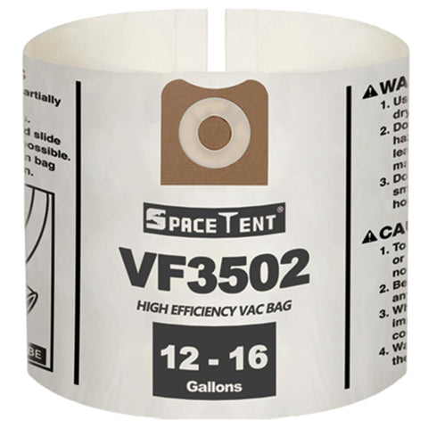 SpaceTent VF3502 5-pack vacuum bags for RIDGID compatibility, dry pickup use