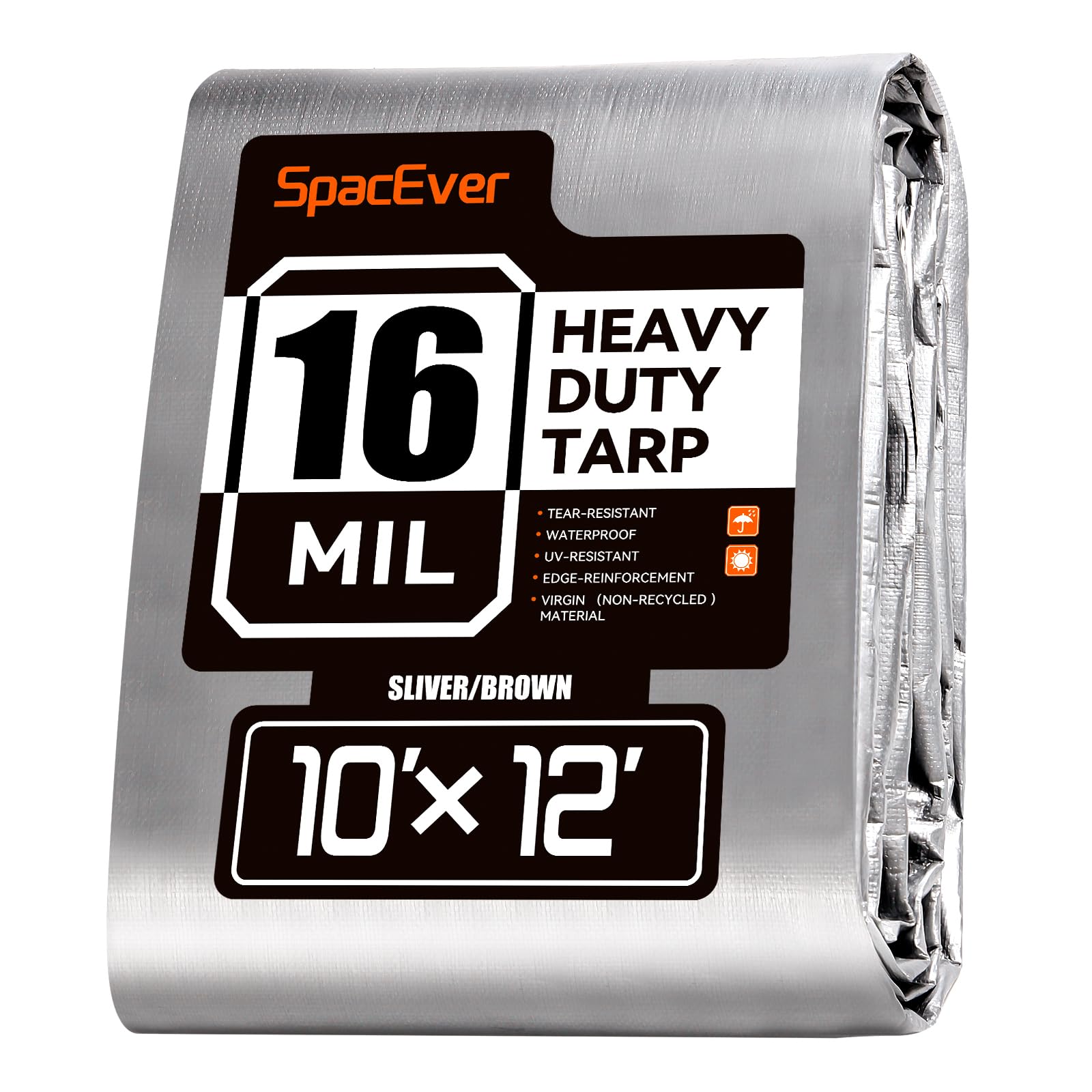 Spacever 10x12ft tarp waterproof protecting outdoor items from rain