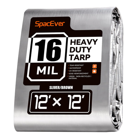 Spacever 12x12 ft tarp waterproof provides reliable outdoor coverage for rain and sun