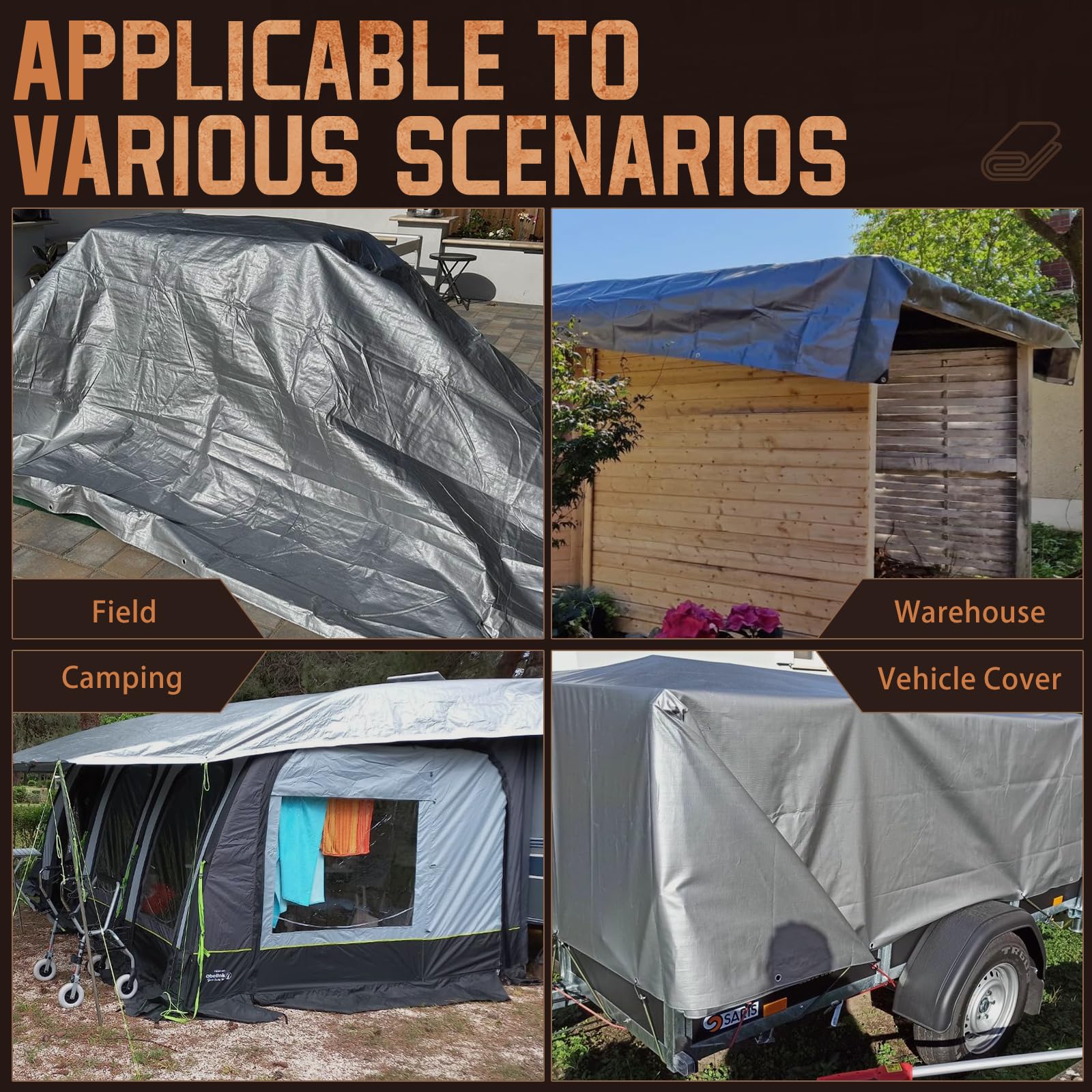 Spacever 12 mil thick tarp offers durable weatherproof coverage in different climates.