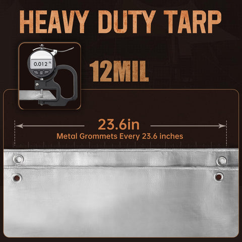Spacever tarp smooth surface cleans easily and folds flat when stored.