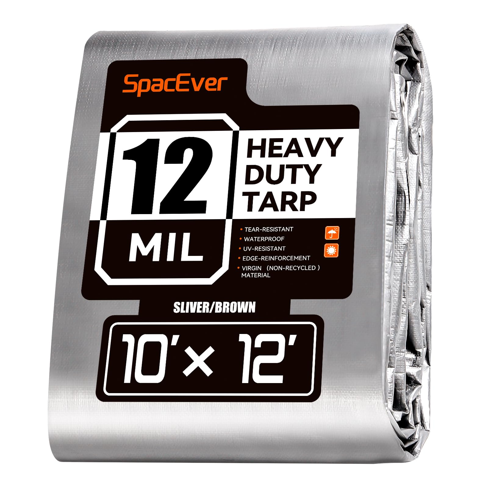 Spacever tarp heavy-duty-12mil-waterproof with reinforced corners protects outdoor gear