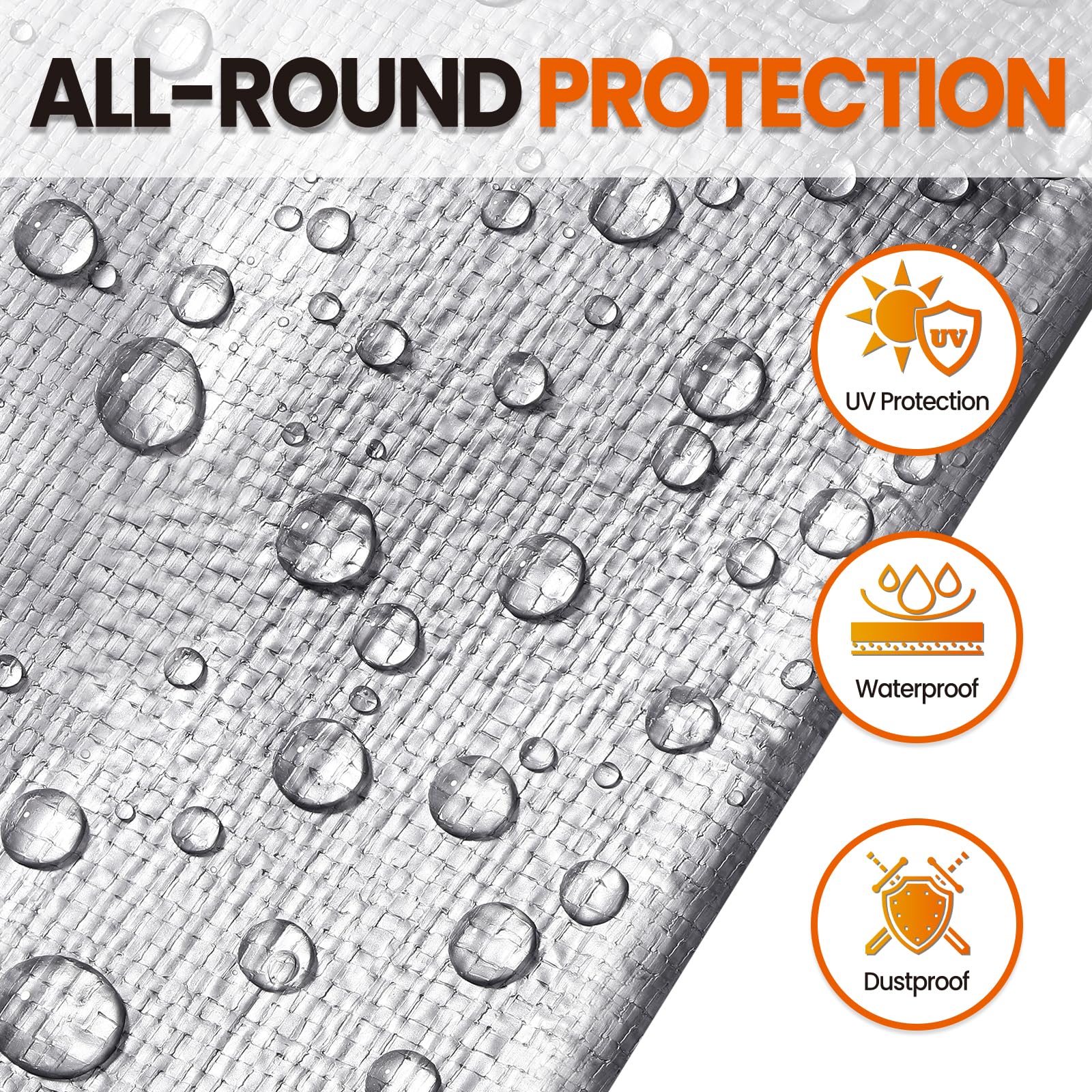 Rust-proof grommets on the SpacEver tarp secure anchoring against wind