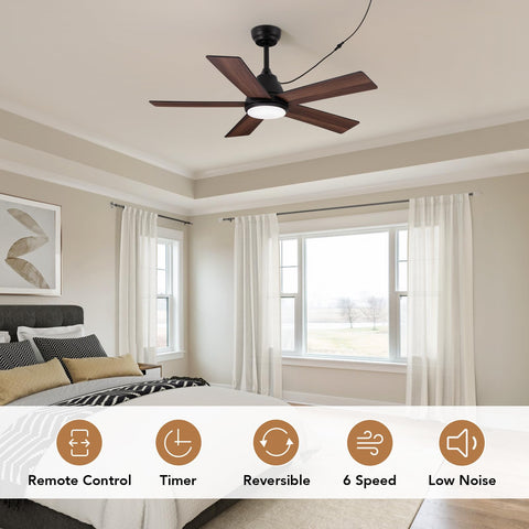 SPACORA 42-inch fan light blade option close-up showing dual-sided blades for flexible style