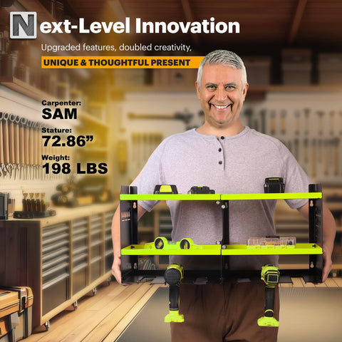 Spampur 11-inch tall design maximizes garage space and organization.