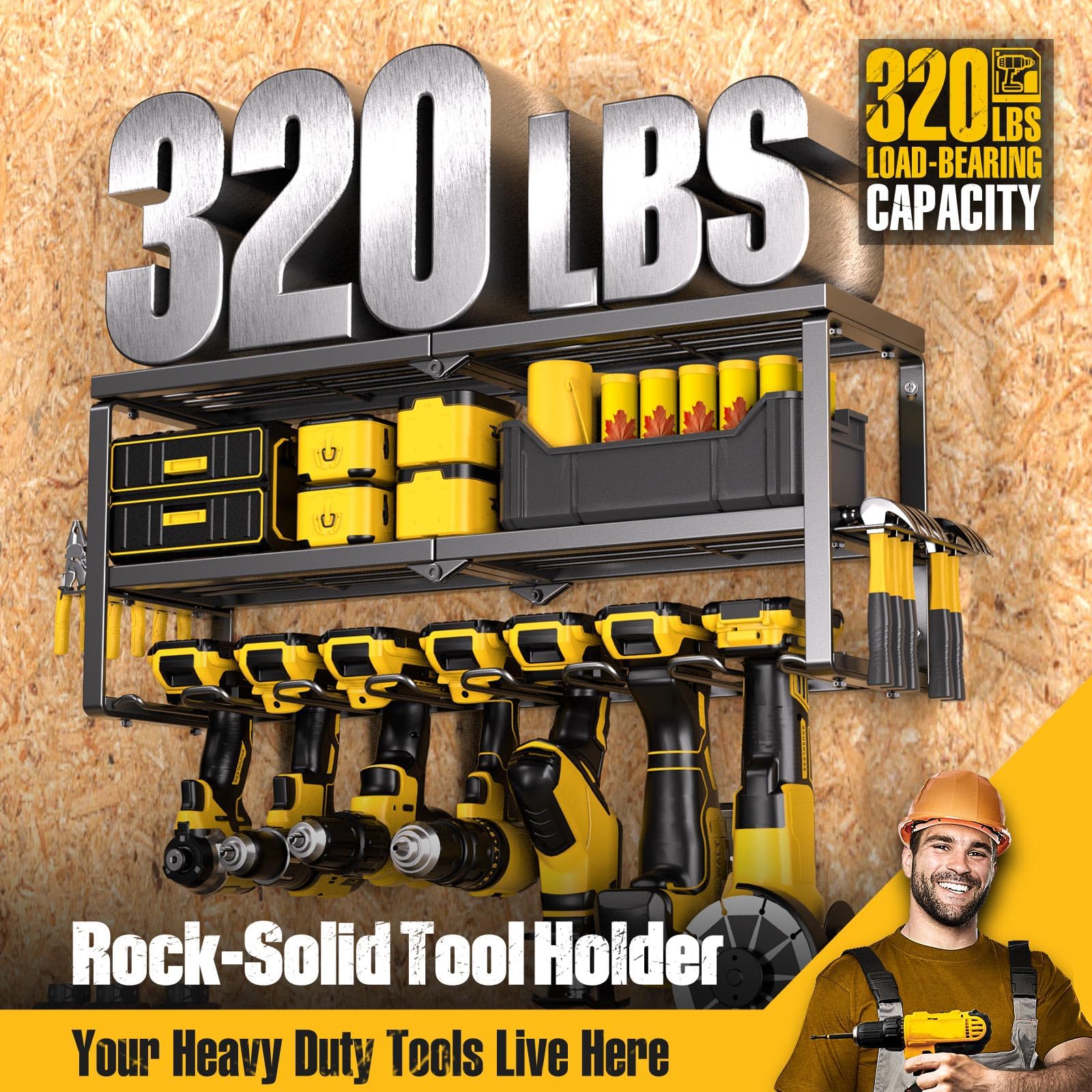 Spampur drill holder wall mount keeping drills secure and ready for use