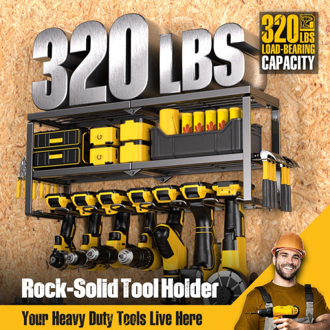 Spampur drill holder wall mount keeping drills secure and ready for use