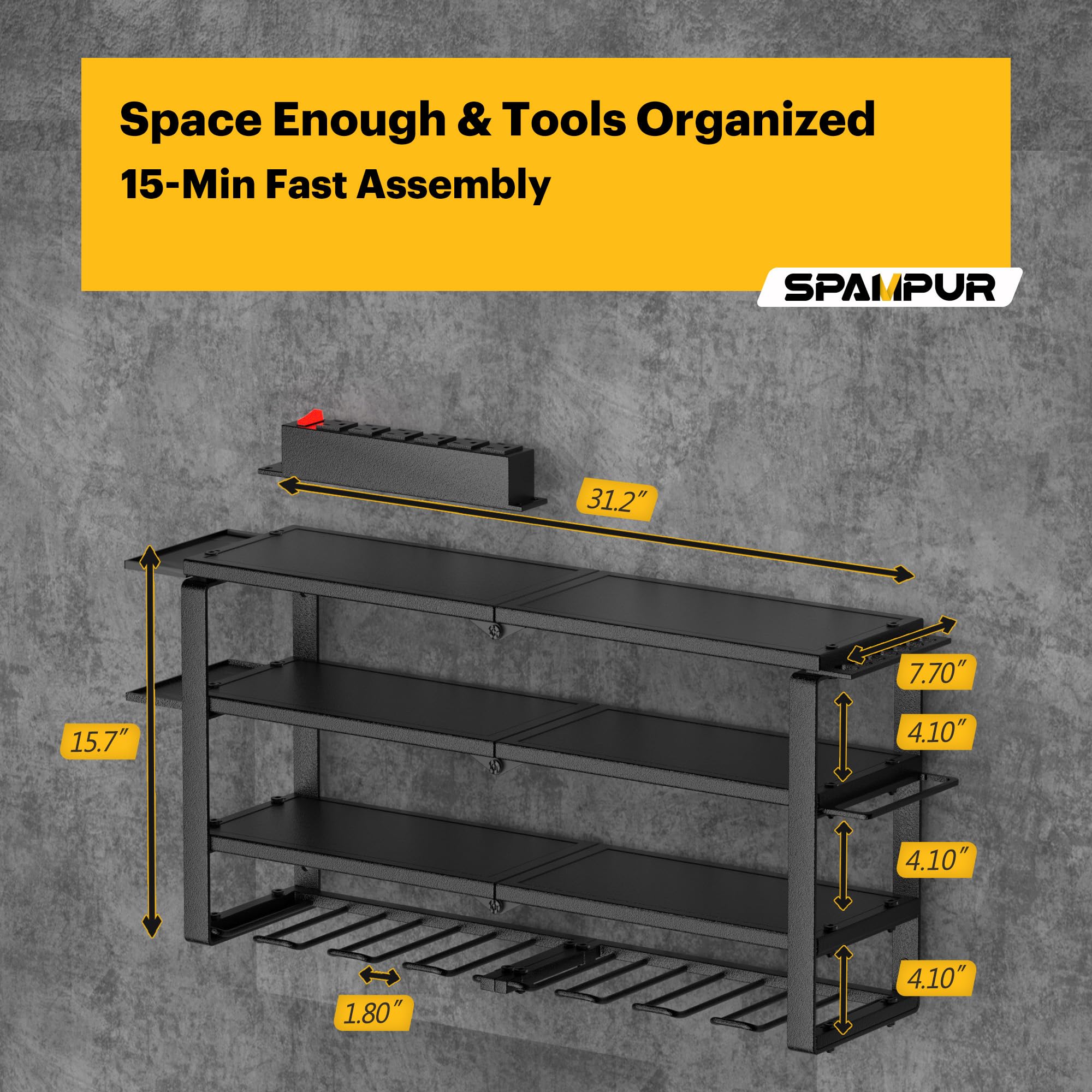 Spampur eight drill holders keep drills secure and within easy reach