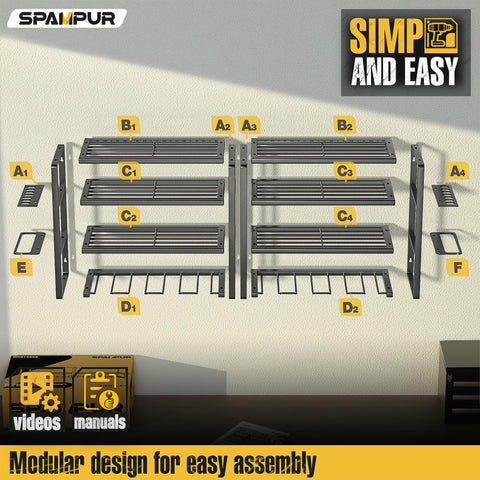 Non-slip hooks keep tools secure during heavy use.