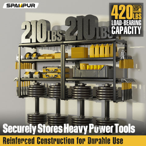 Spampur 8-slot configuration showing drills neatly stored and accessible.