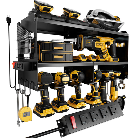 Spampur power tool organizer wall mount with drill holder keeps tools organized.