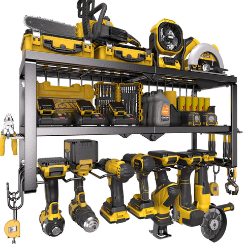 Spampur power tool organizer wall mount for heavy-duty storage and easy access to tools