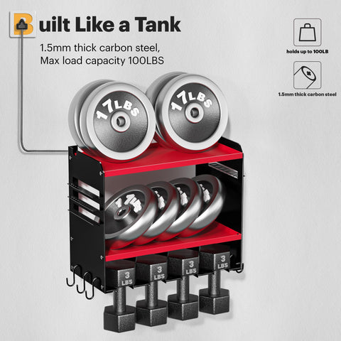 Spampur side storage for bits, pliers, and screwdrivers keeps essentials within reach.