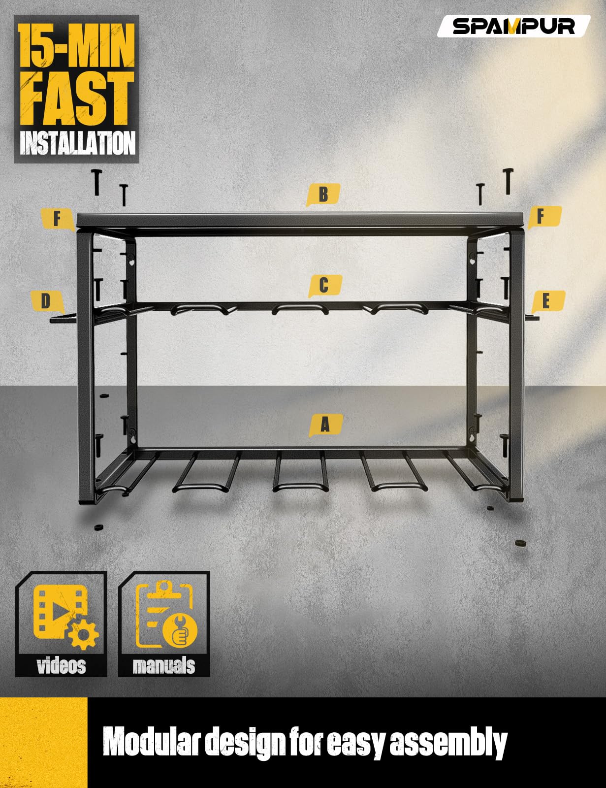 7S Garage Spampur space-saving garage storage solution.