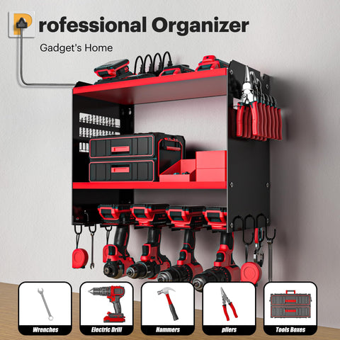 Spampur charging station for tools with four outlets streamlines on-site battery charging.