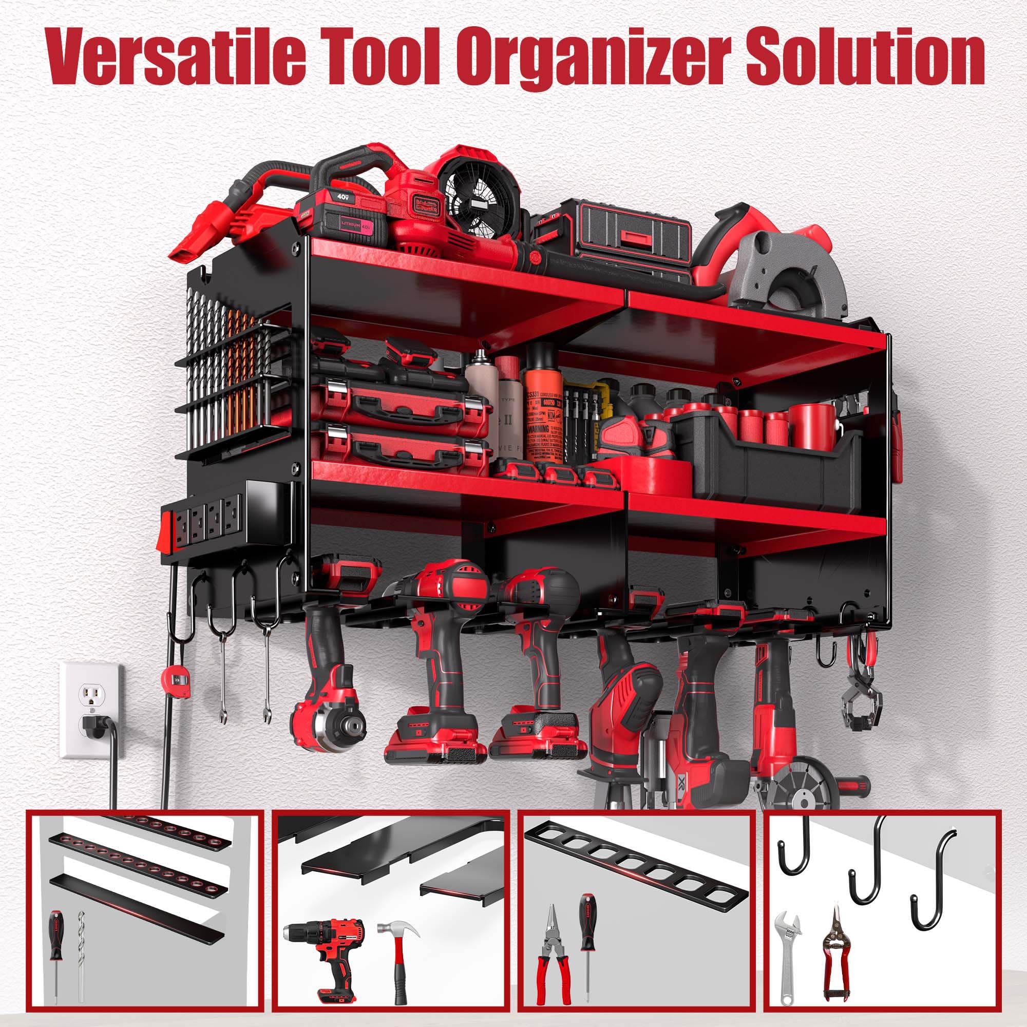 Spampur tool hooks and magnets secure wrenches and bits in place.
