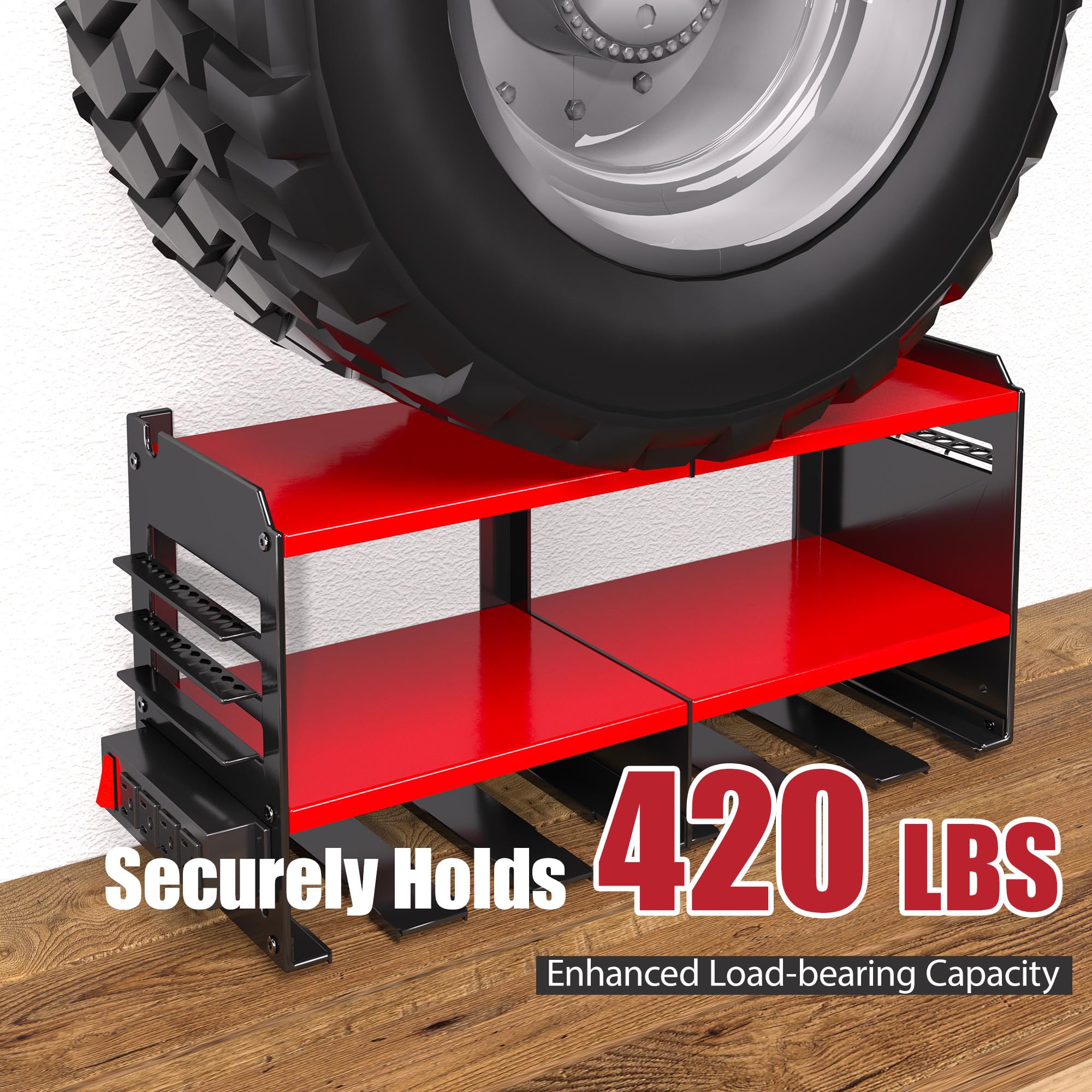 Spampur sturdy wall mount frame is anchored to studs for stability.