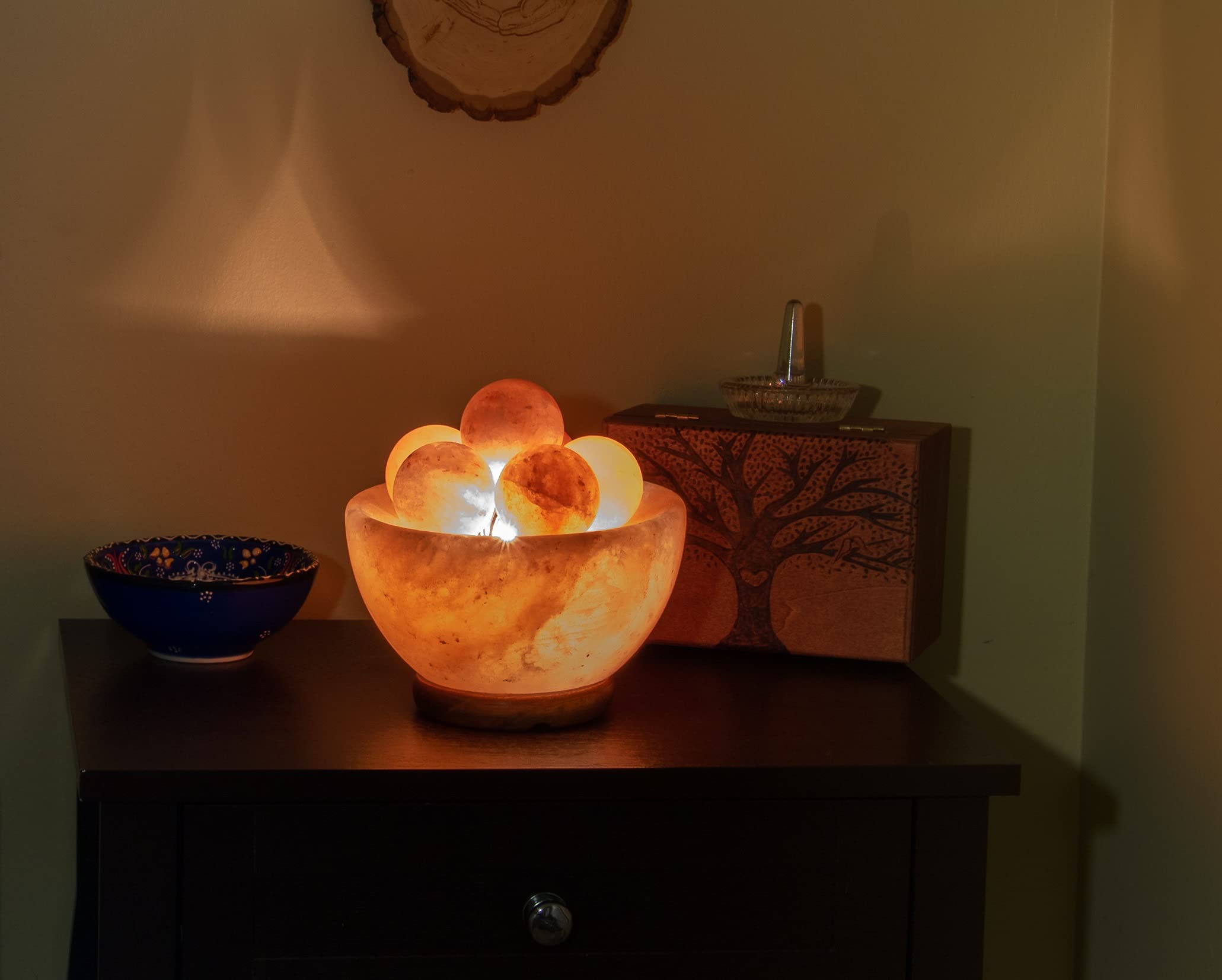 Spantik on a bedside table offering gentle lighting for meditation spaces