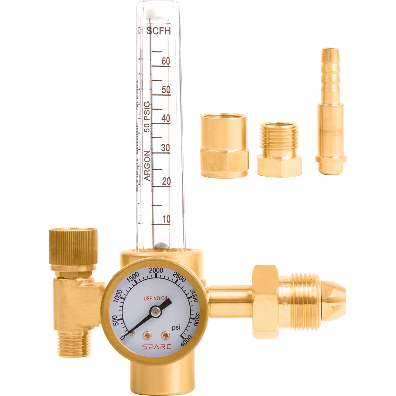 SPARC Argon Regulator with flow meter front view showing precise MIG/TIG control