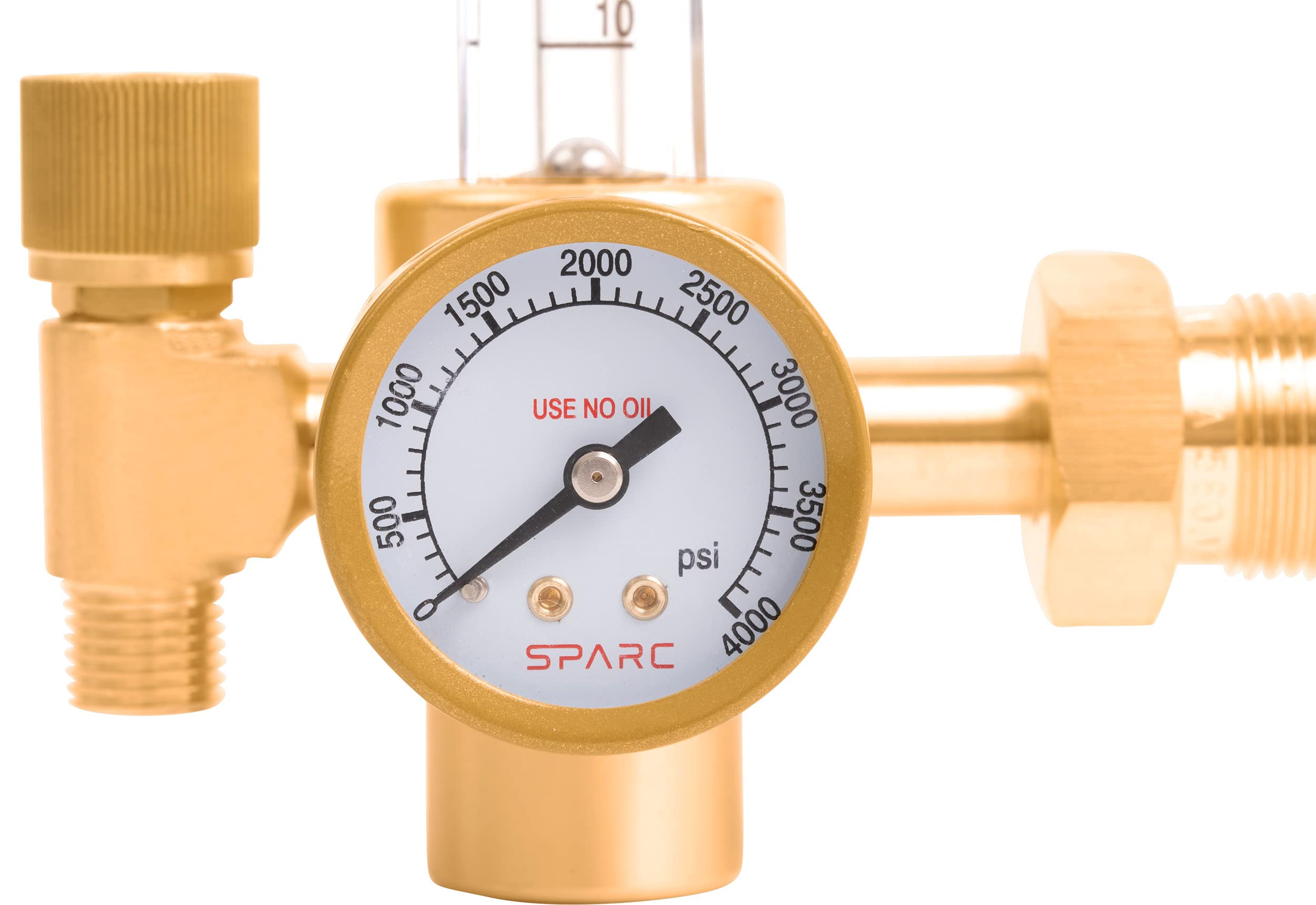 SPARC Argon Regulator gauge dial for easy pressure and flow reading