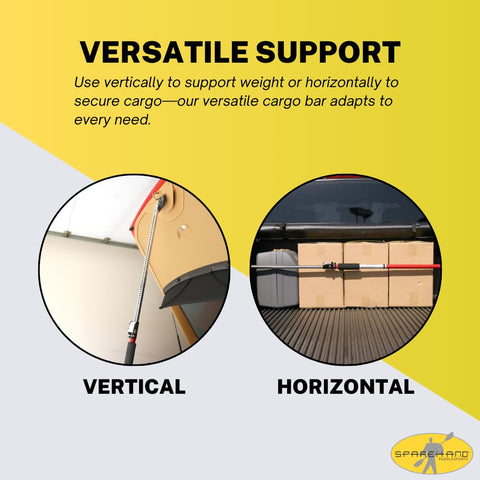 SPAREHAND QSP-360 cargo bar features aircraft-quality fasteners for reliability.
