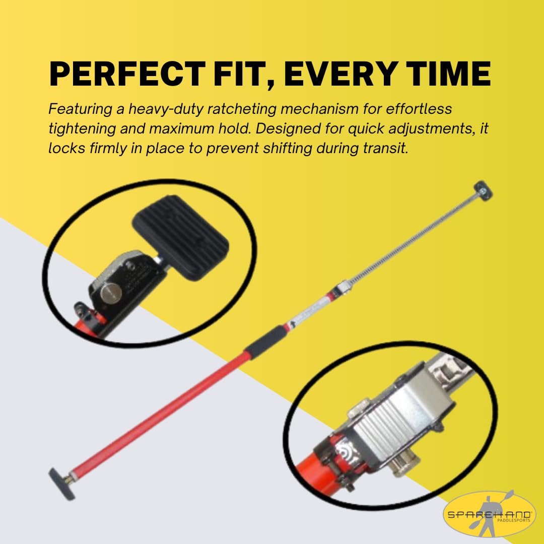 SPAREHAND QSP-360 cargo bar includes rubber end stoppers to protect interiors.