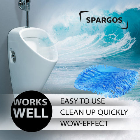 SPARGOS smart drain system reduces splash back during flush.
