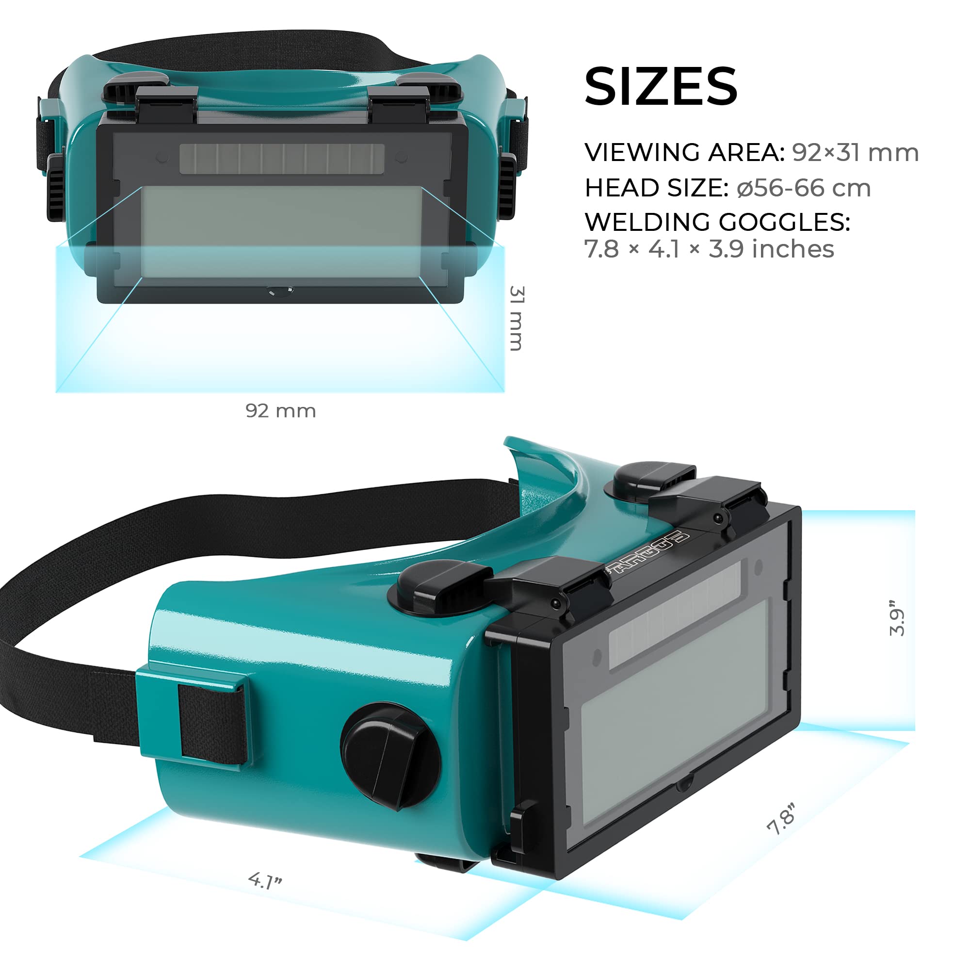 SPARGOS welding goggles solar-powered design for uninterrupted work