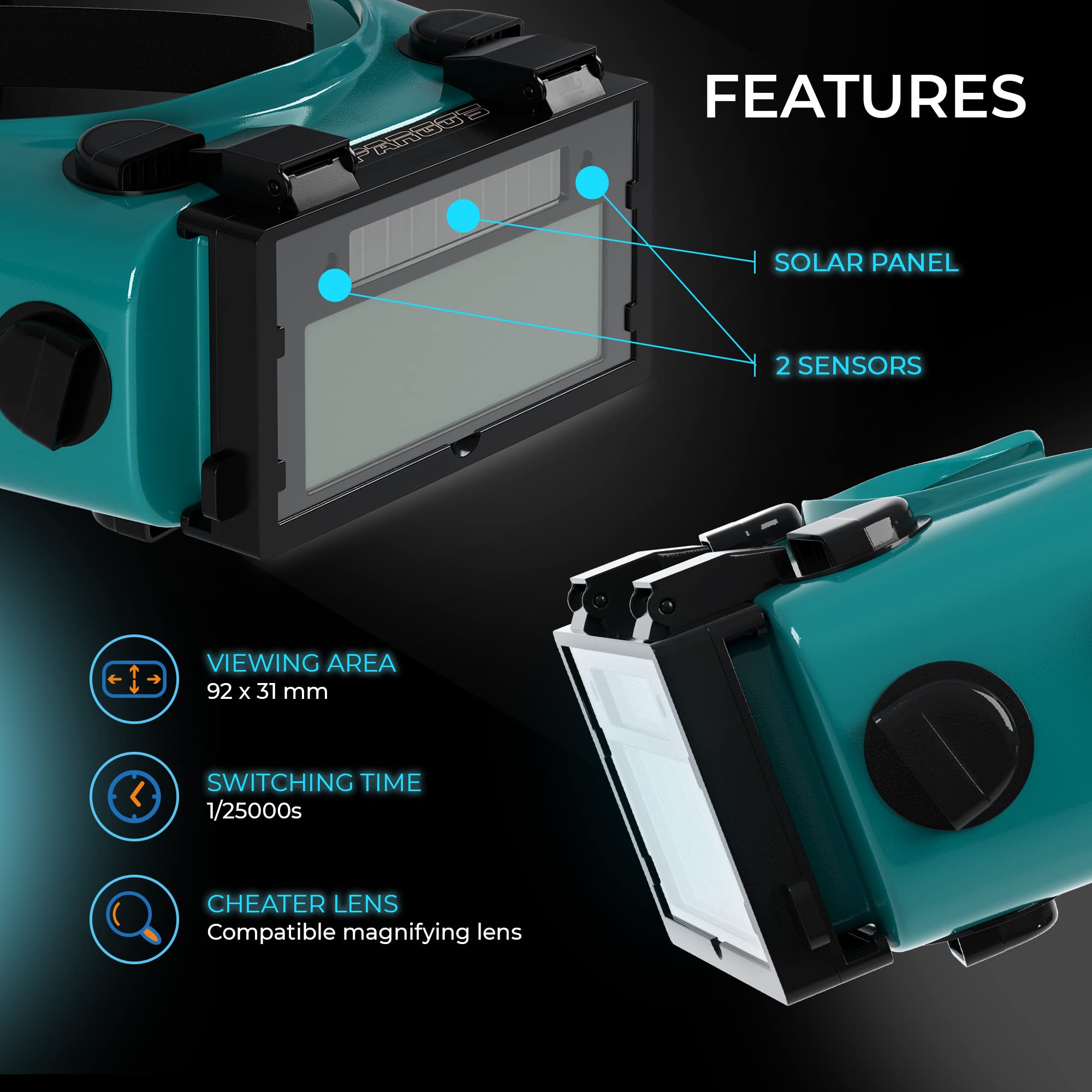 SPARGOS welding goggles ventilation system for cooling wear