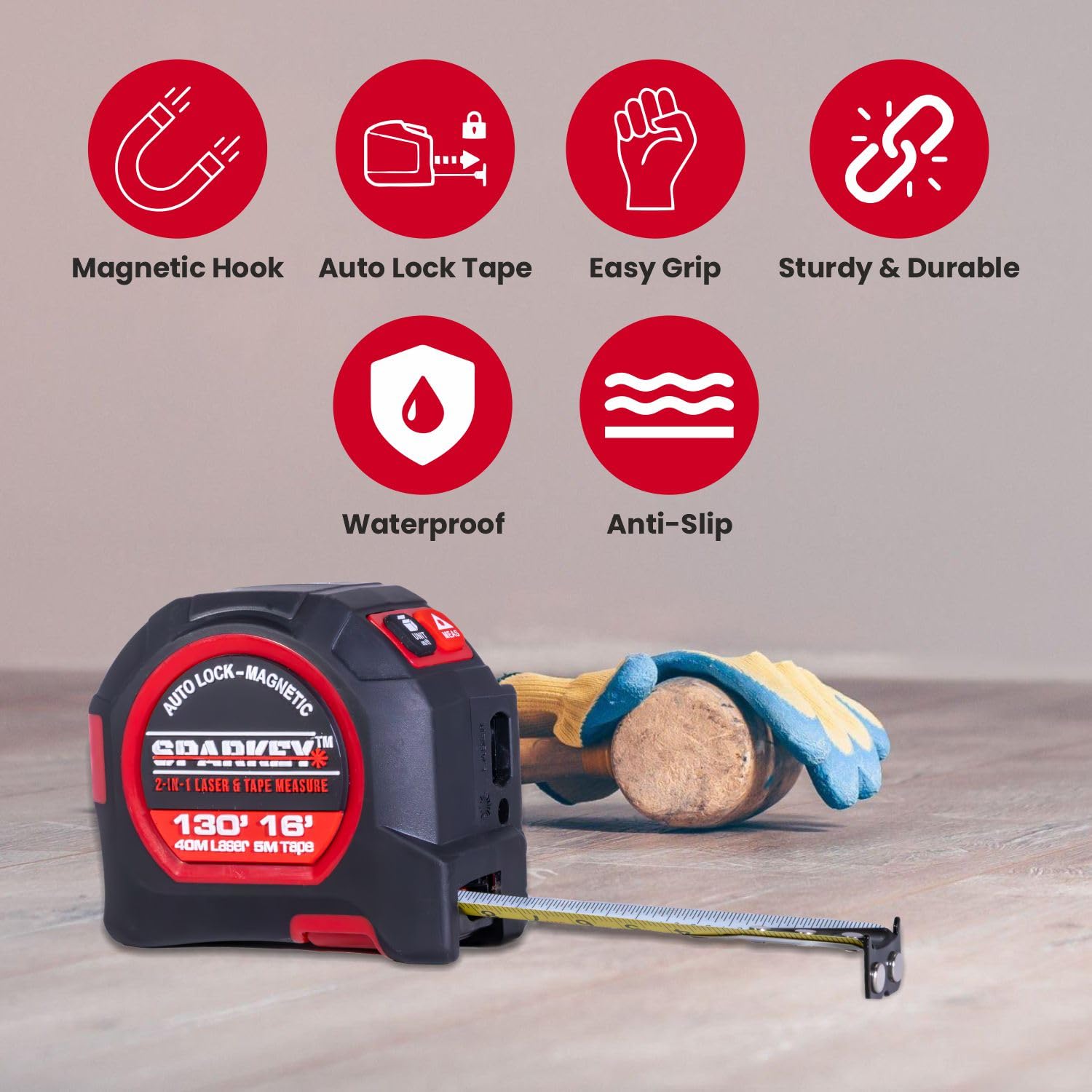 Sparkey rugged body design withstands tough job-site conditions.