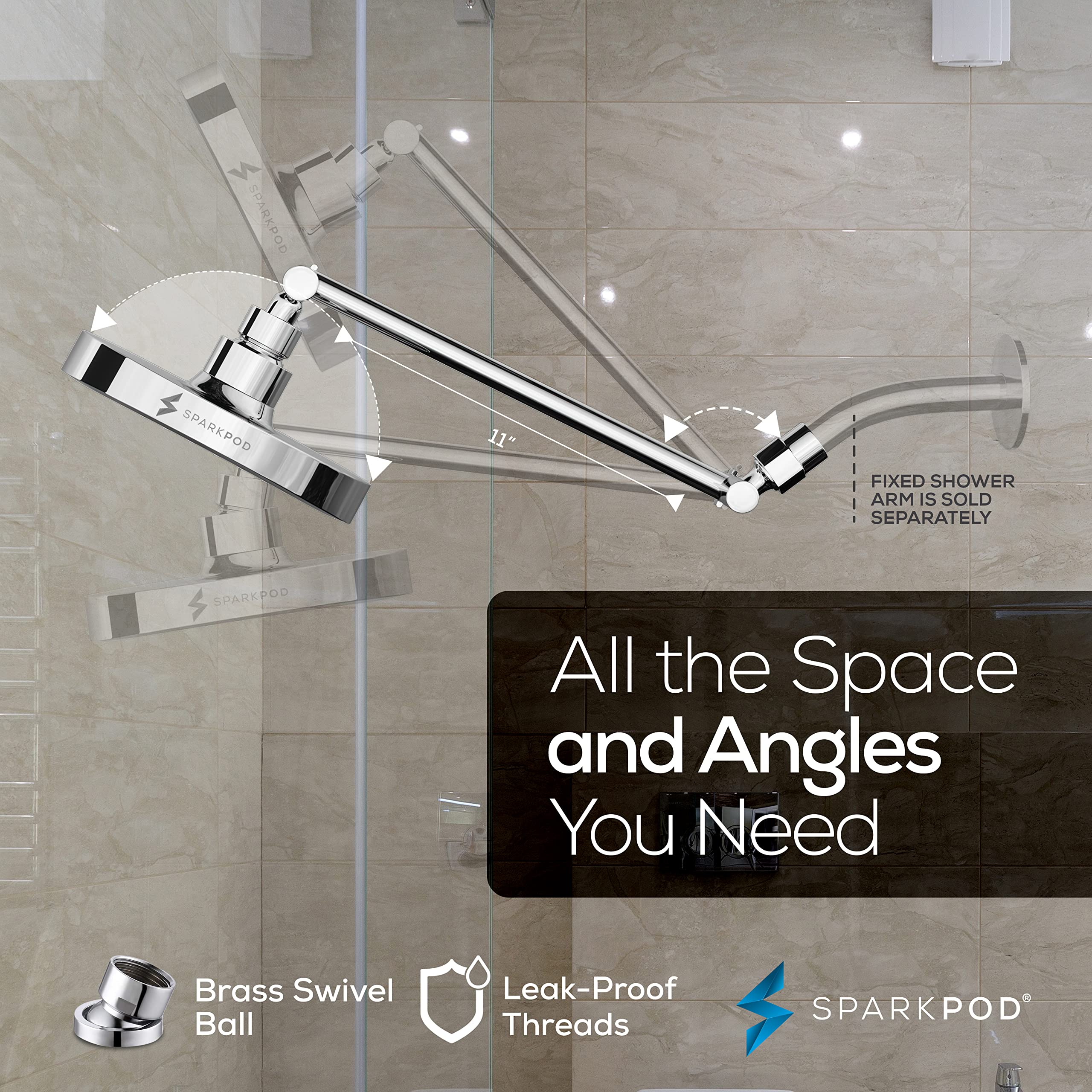 SparkPod extended-arm design provides better coverage around the body.