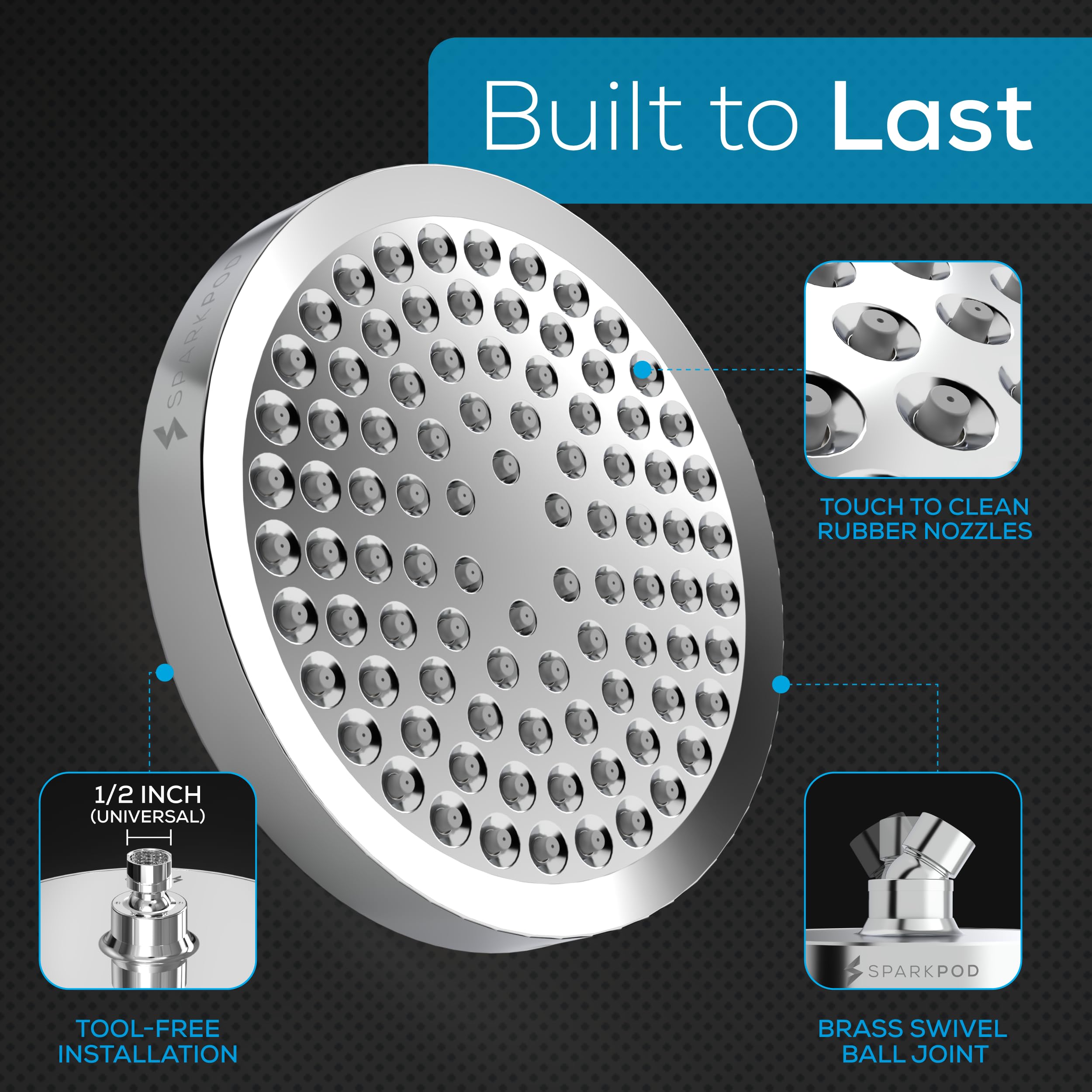 SparkPod chrome finish adds a premium look to bathrooms.