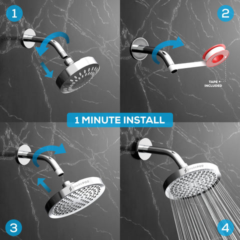 SparkPod easy-clean nozzles resist mineral buildup for consistent spray.