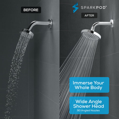 SparkPod easy-install shower head fits standard 1/2-inch arms quickly.