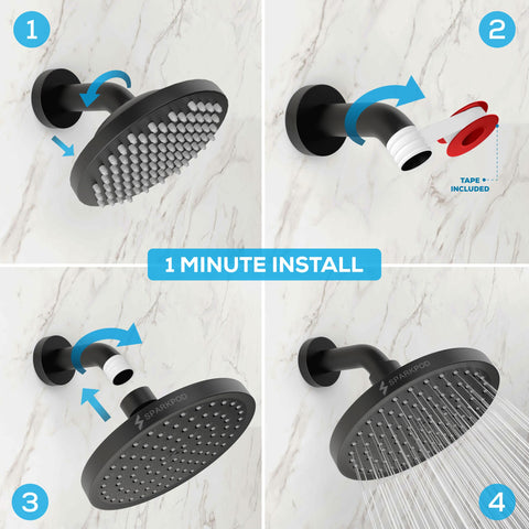 SparkPod easy-no-tool installation makes replacing your shower head quick.