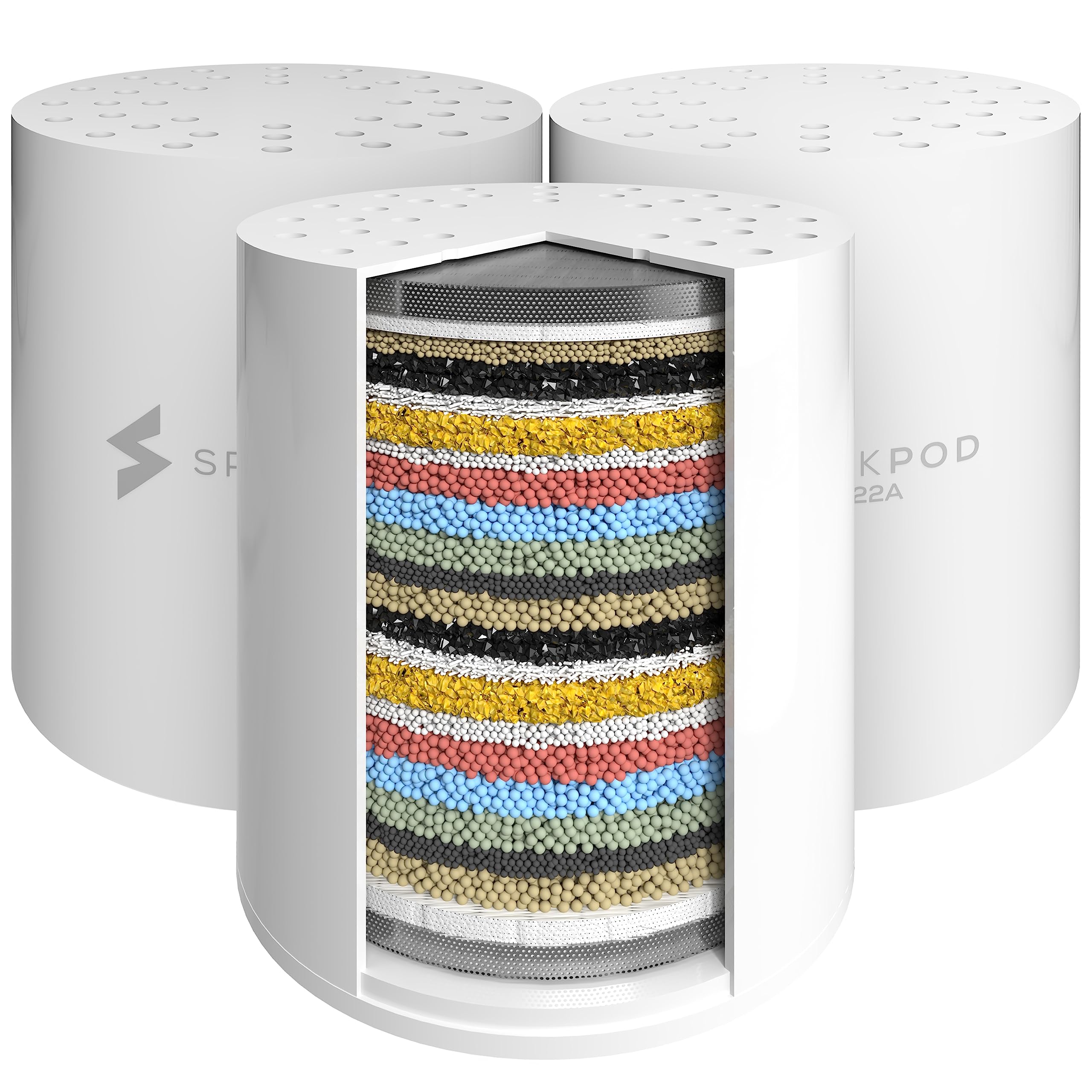 SparkPod high-output shower filter cap enables tool-free installation and quick filtration setup.
