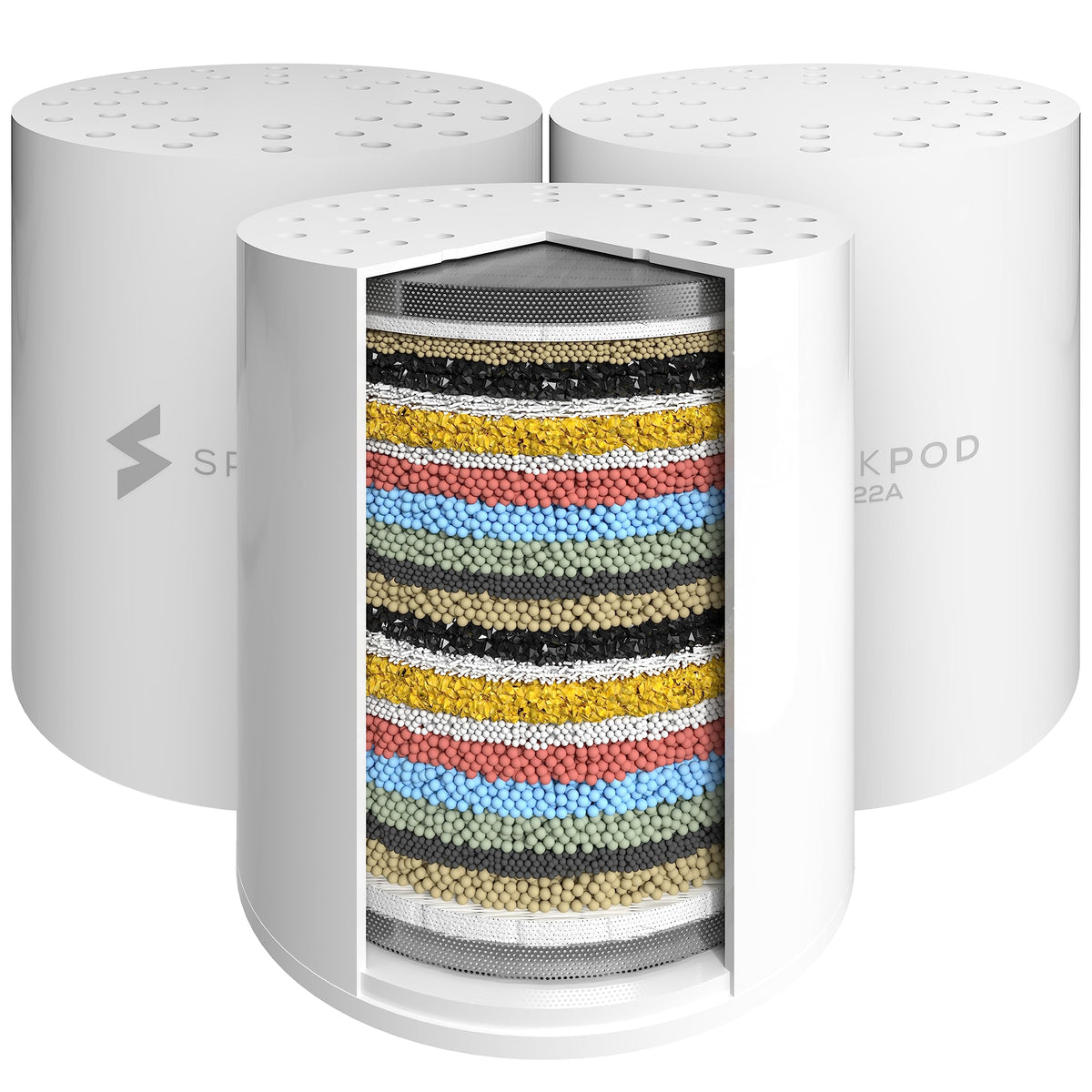 SparkPod high-output shower filter cap enables tool-free installation and quick filtration setup.