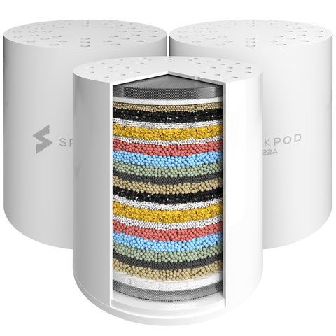 SparkPod high-output shower filter cap enables tool-free installation and quick filtration setup.