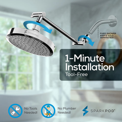 SparkPod luxury polished chrome finish adds premium bathroom style.