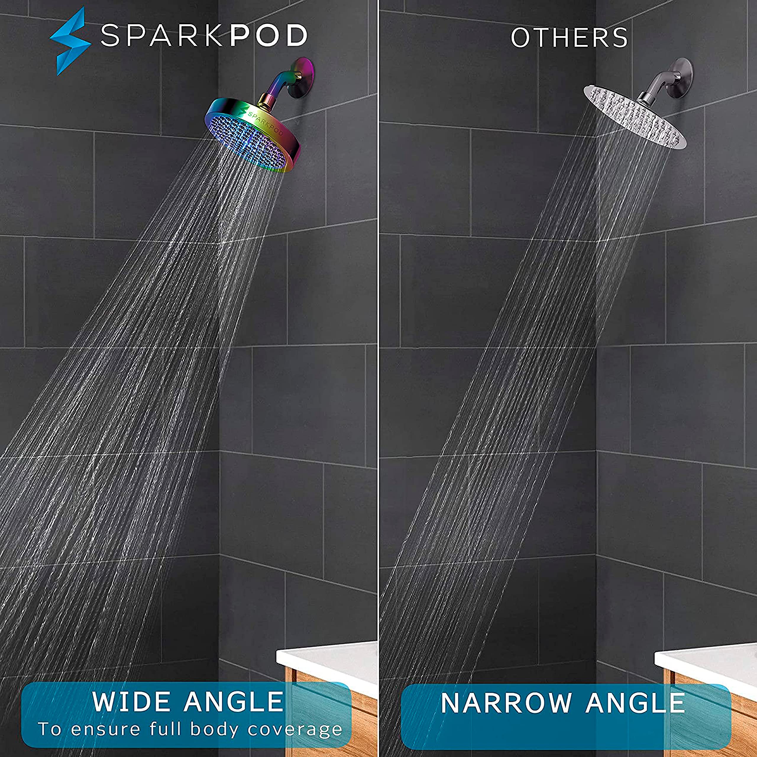 SparkPod nozzles resist mineral buildup with 90 rubber jets