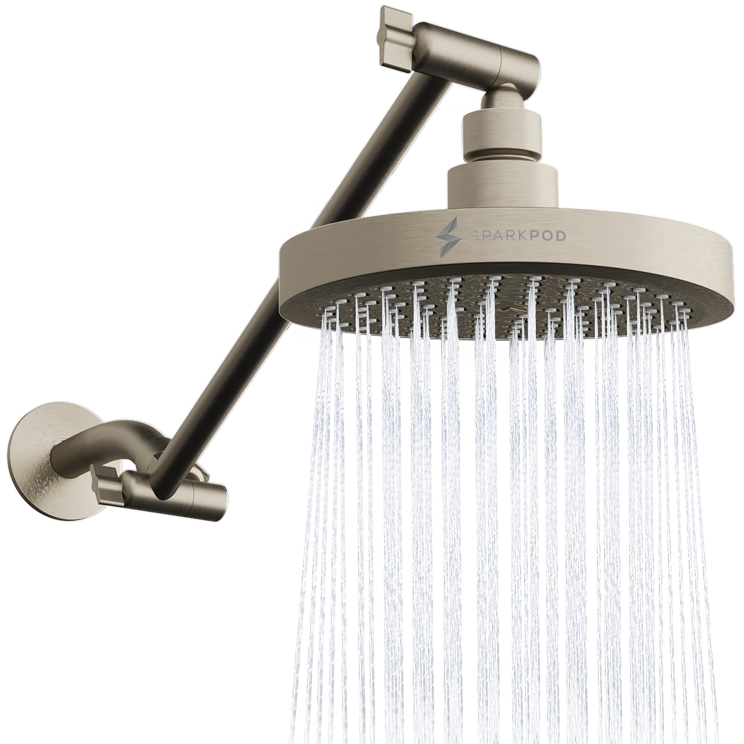 SparkPod round rain shower head with a sleek round design for premium showers
