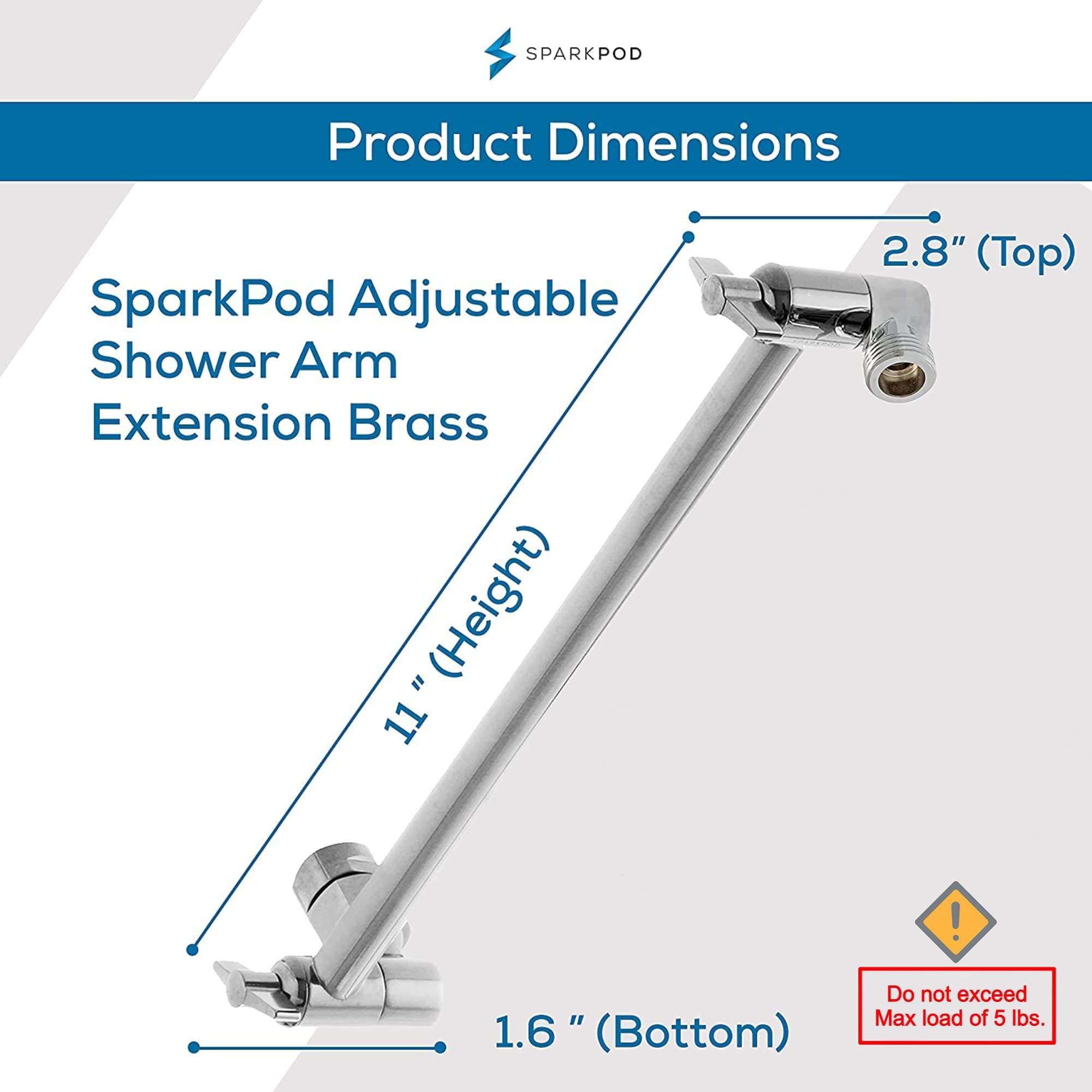 SparkPod angle-adjustable arm directs water exactly where you want.