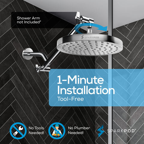SparkPod rustproof nozzles resist mineral buildup for consistent spray