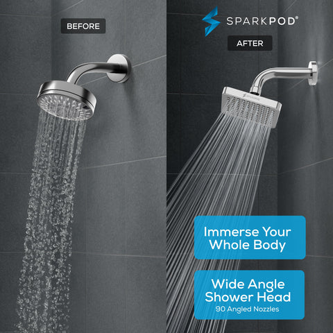 SparkPod easy-install shower head fits standard arms in minutes without tools.
