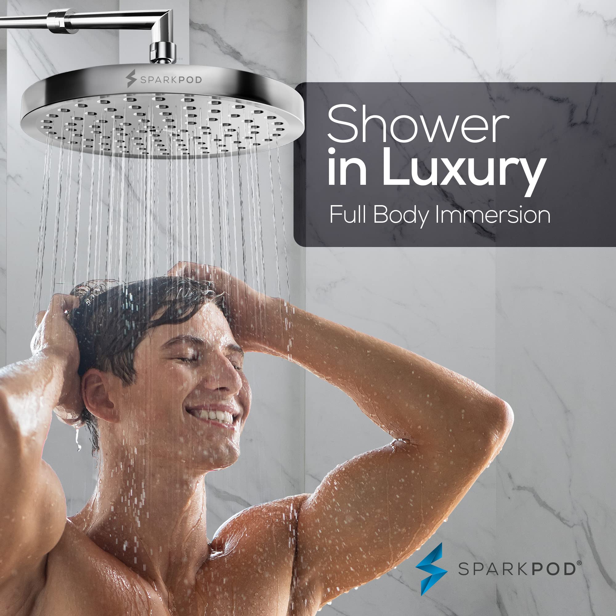 SparkPod low 1.8 GPM design saves energy and extends hot water